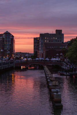 Sunset Before WaterFire, Providence, RI